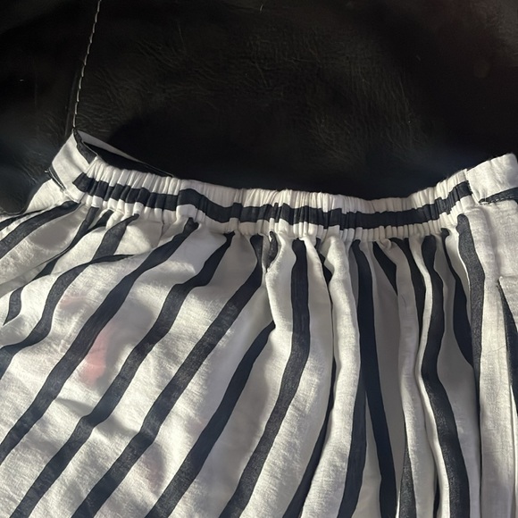 Abercrombie & Fitch Wide Leg Beach Pants black Striped Split Leg Sz S - Picture 7 of 8